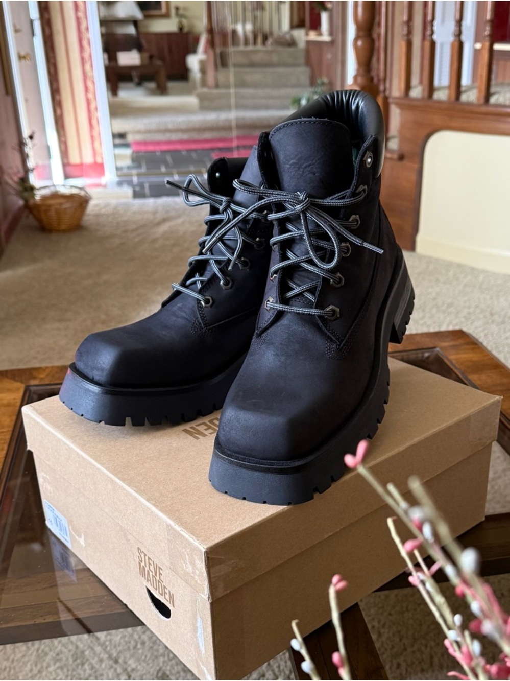 Steve Madden STOMPER Women’s Black Leather Platform Urban Boot Size EUR41 - Picture 7 of 17